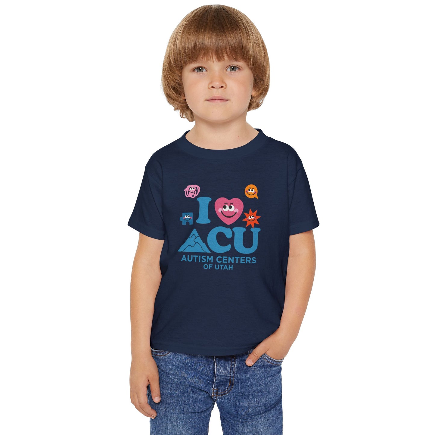Toddler T‑Shirt — I  ACU Autism Centers of Utah Cute Character Tee (Children’s Support Shirt)