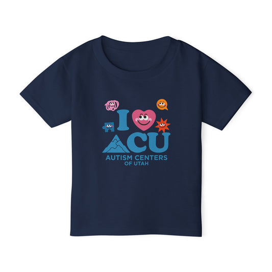 Toddler T‑Shirt — I  ACU Autism Centers of Utah Cute Character Tee (Children’s Support Shirt)